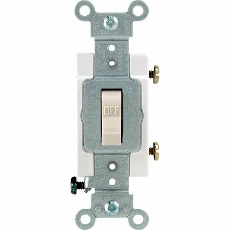 LEVITON Commercial Grade 20 Amp Toggle Single Pole Switch, Light Almond S16-CS120-2TS